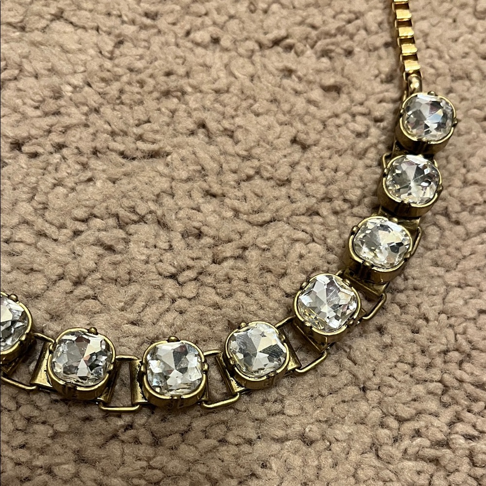 Ann Taylor Gold Necklace with Clear Accents - Picture 4 of 4